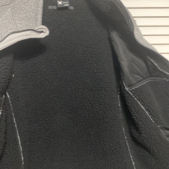 Spyder Gray Fleece Sherpa Lined Waffle Knit Jacket Size M - Picture 5 of 8